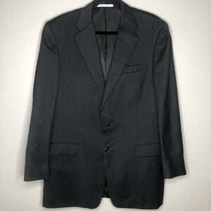 Hickey Freeman Men's 42 L 100%‎ Wool Gray Double Vented Blazer Sport Jacket